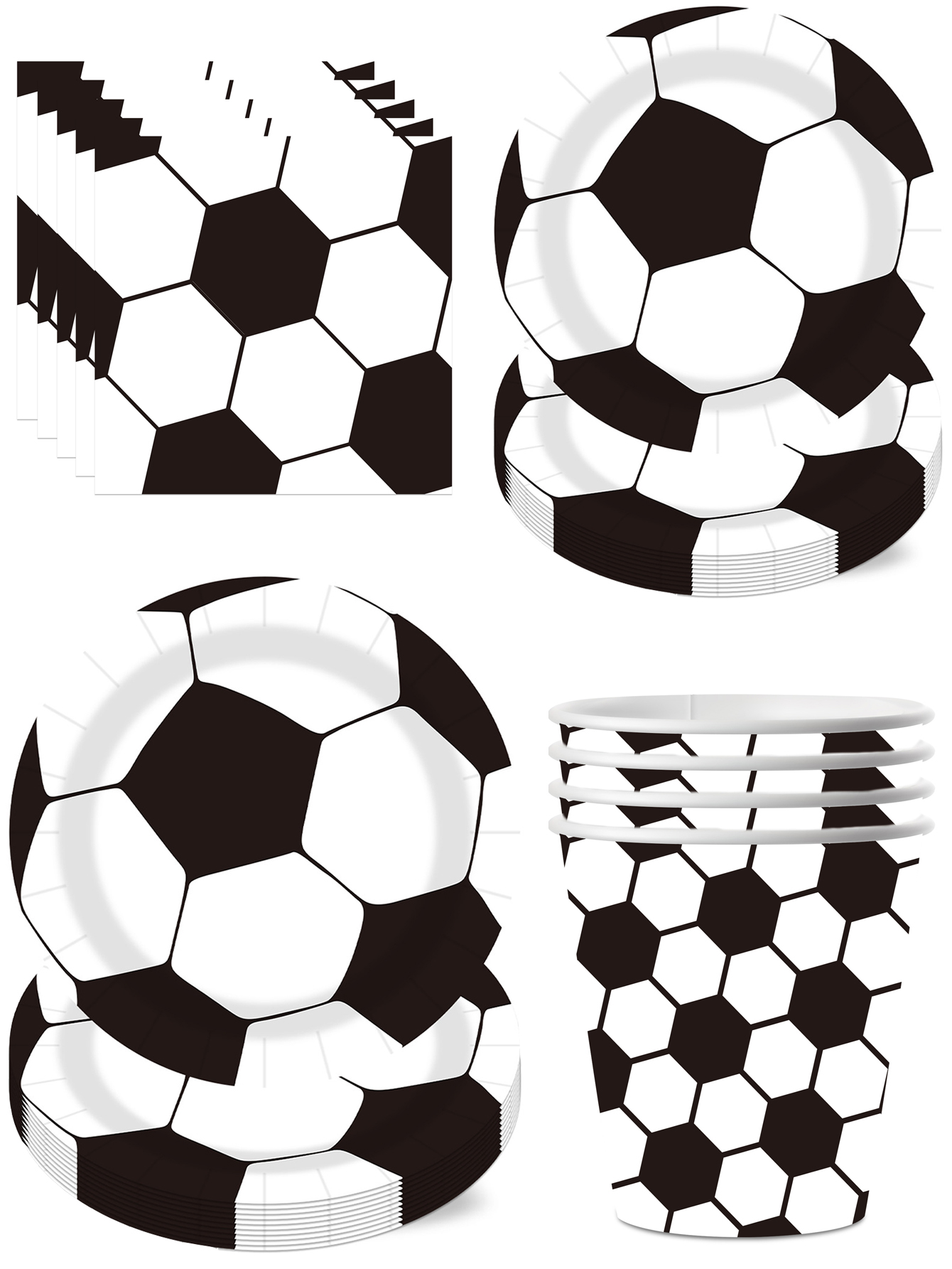 Outdoor Camping Dining Set - Fiesta temática de fútbol, plato de
