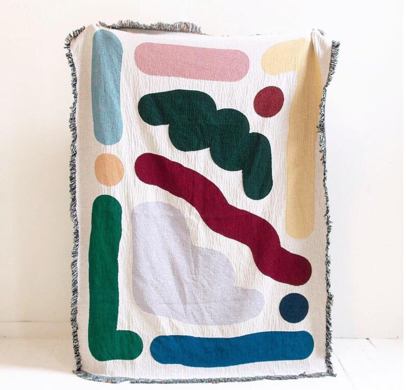 Outdoor Camping Rugs - Manta de algodón de líneas de