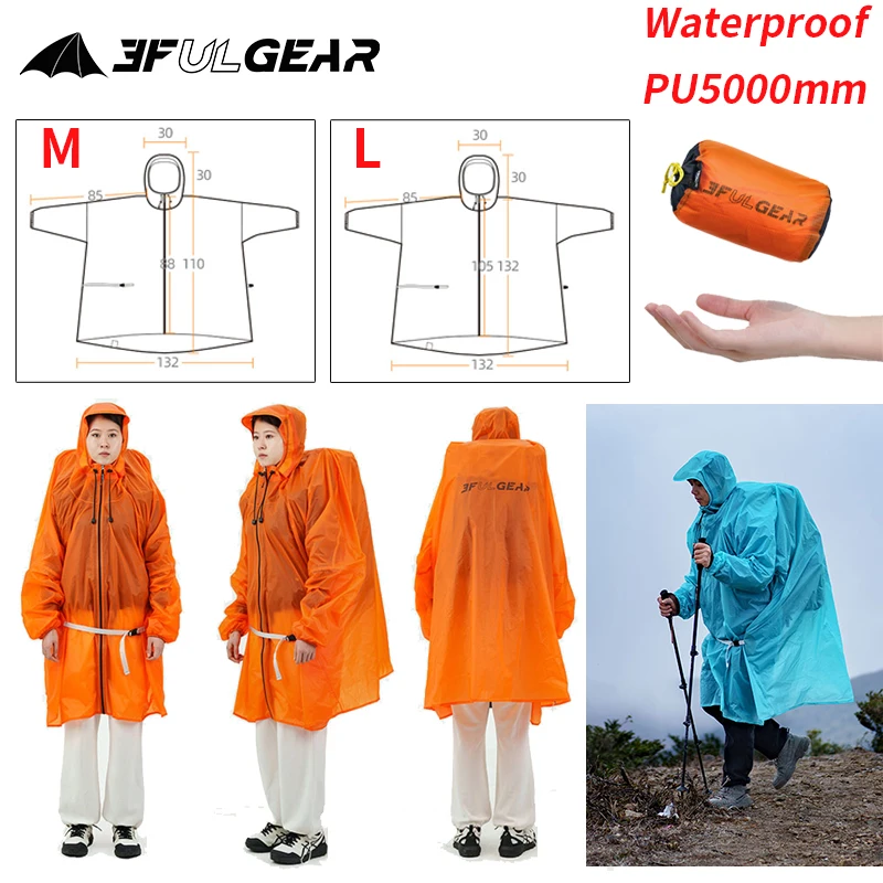 Chubasquero con cremallera 3F  - Camping Rain Poncho reseña y precio