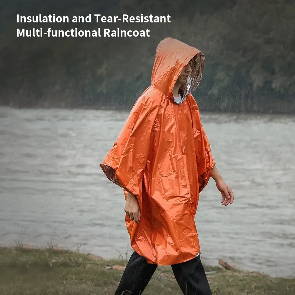 Poncho impermeable de emergenc - Camping Rain Poncho reseña y precio