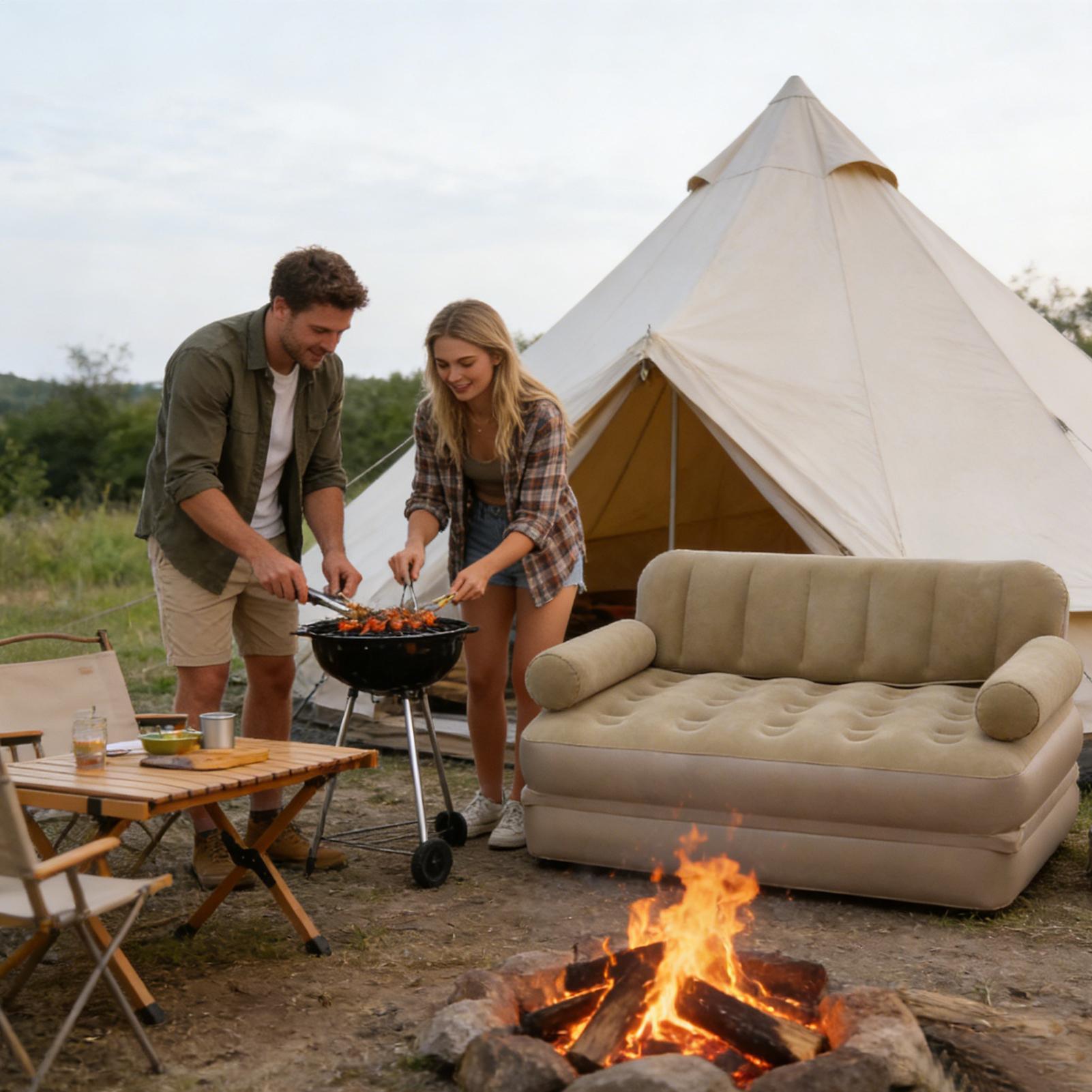Sofá inflable con bomba de air - Bed Outdoor Camping reseña y precio