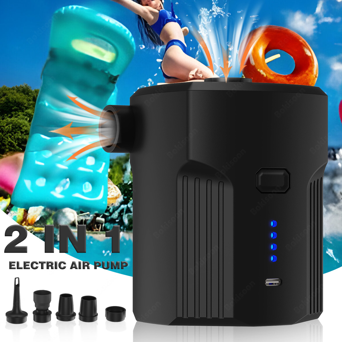 Bomba de aire eléctrica portát - Bed Outdoor Camping reseña y precio
