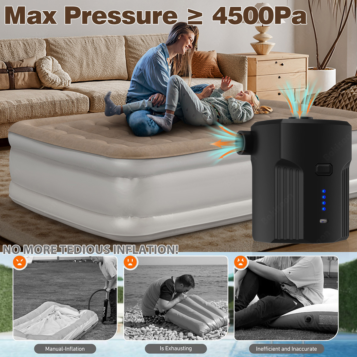 Bomba de aire eléctrica portát - Bed Outdoor Camping reseña y precio