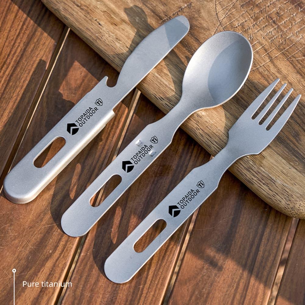 Juego de cubiertos de titanio  - Outdoor Camping Dining Set reseña y precio